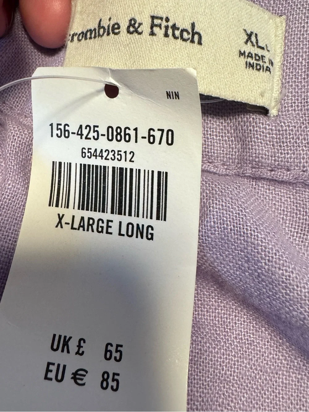 Abercrombie & Fitch Lavender Wide-Leg Pleated Pants - Picture 7 of 9